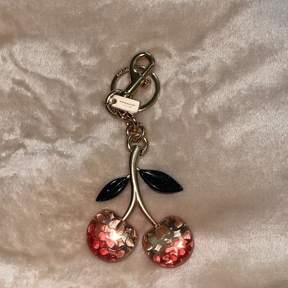 Authentic Coach Cherry Keychain with Gold and Red Accents - Picture 3 of 4